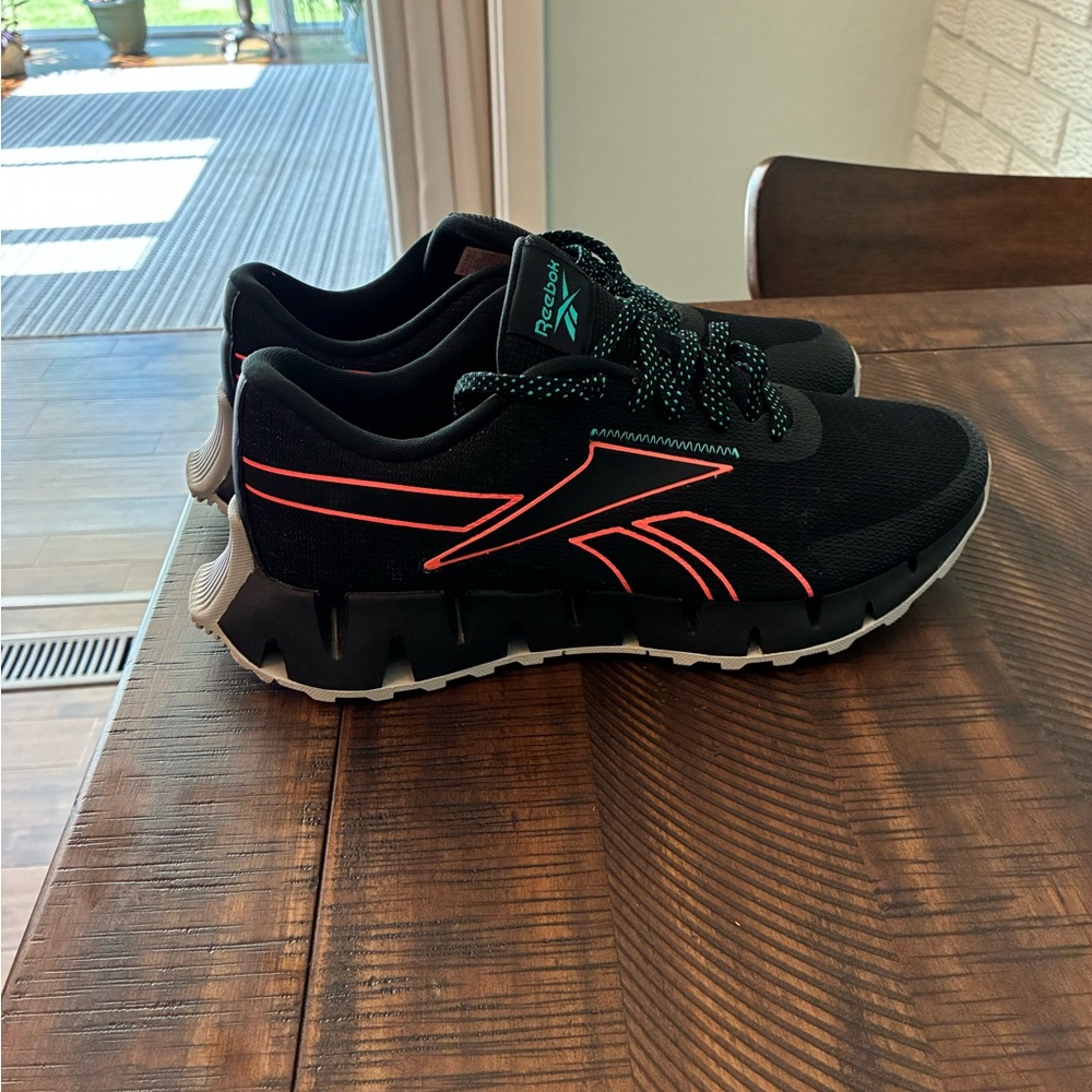 Reebok Black and Orange Athletic Shoes